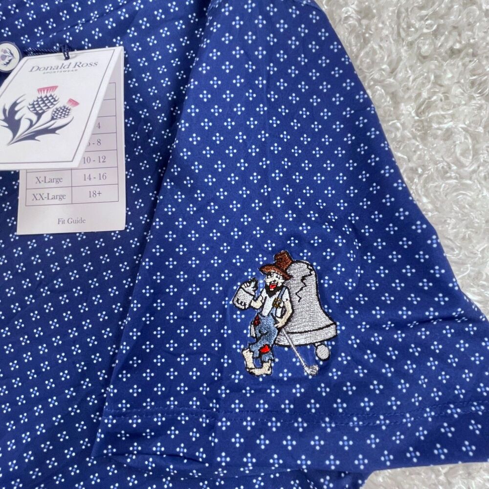 NWT Donald Ross Sportswear Golf Polo Navy Blue Women's Large L Bell McCoy Logo - Picture 6 of 14